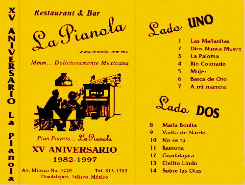 Portada del cassette de La Pianola